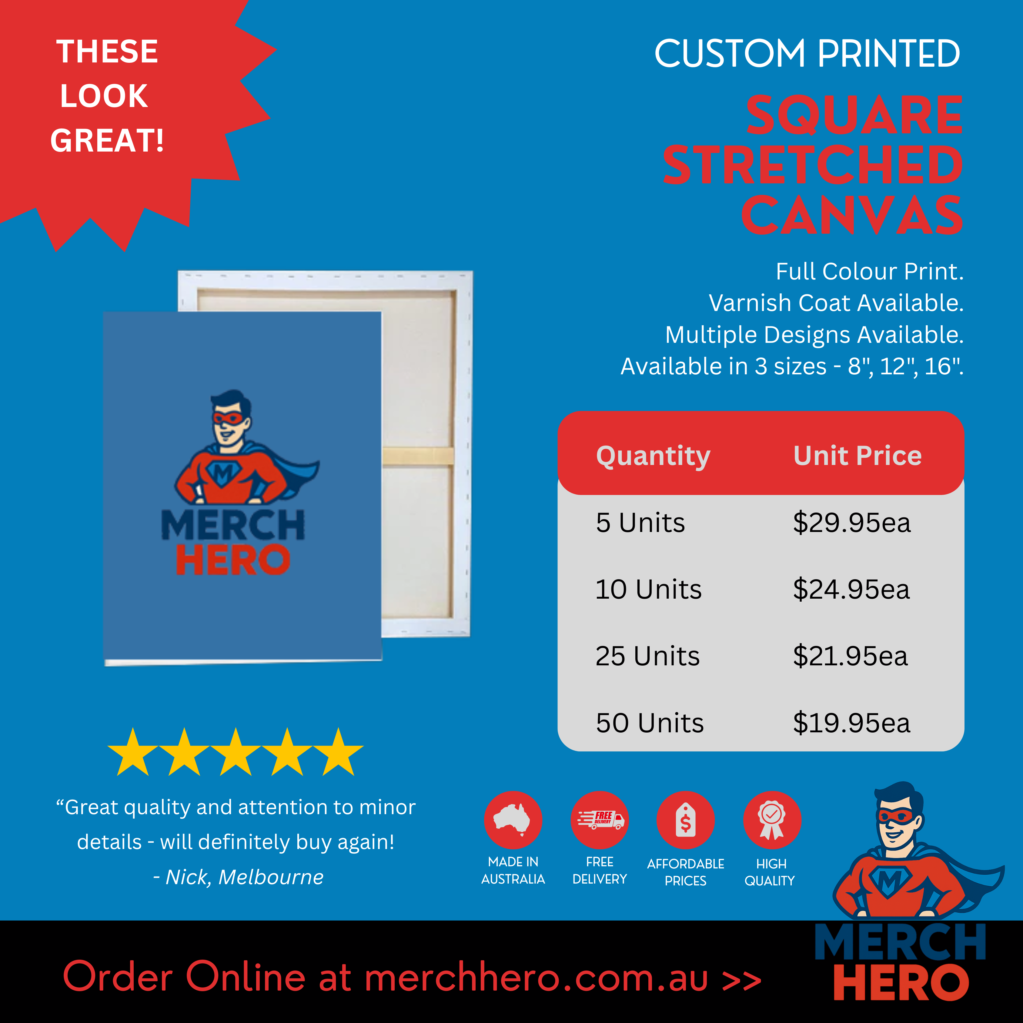 Stretch Canvas - Square & Portrait